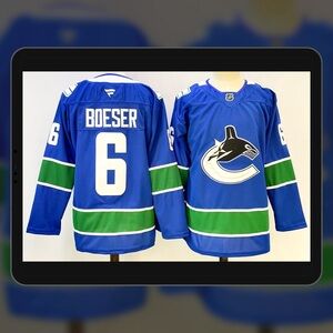 Men's NHL Vancouver Canucks #6 Brock Boeser 2025 Fanatics Home Breakaway Jersey